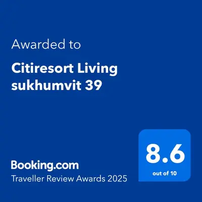 a screenshot of a cell phone with the text awarded to different living survivorship at Citiresort Living sukhumvit 39 in Makkasan