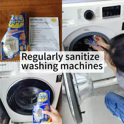 a person loading a washing machine with a detergent at \u6c99\u541eSathon-Charoen Nakhon\u7cbe\u54c1\u516c\u5bd3 in Bangkok