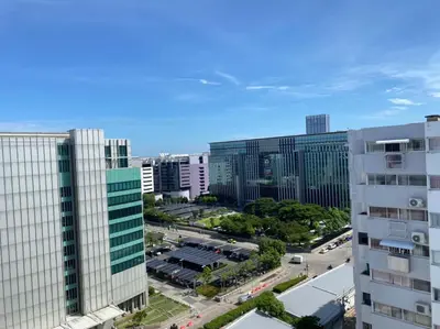 an aerial view of a city with tall buildings at PTJ Style Condotel คอนโดเมืองทอง in Ban Bang Phang