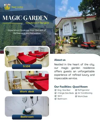 a collage of pictures of a house with a flyer at Magic Garden Residence Bangkok in Bangkok