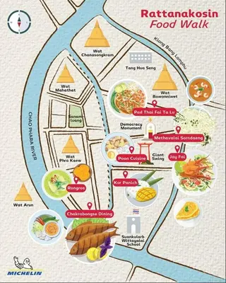 a map of the rhodesian food walk at Rhythm of life guesthouse 56 in Bangkok