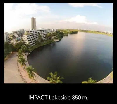 an aerial view of a large body of water at 55th AREA in Nonthaburi