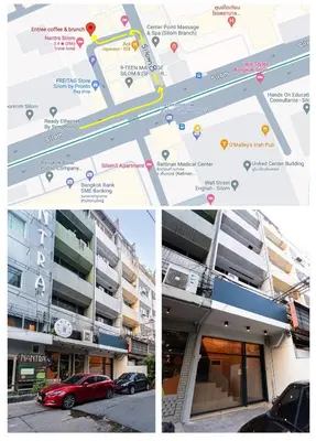 a collage of photos of a city with buildings at A4 Cosy Twin large beds - Silom in Bangkok