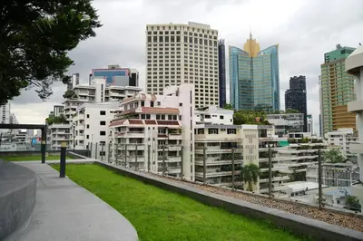 a view of a city skyline with tall buildings at Circle Rein Sukhumvit 12 two bedrooms apartment in Khlong Toei