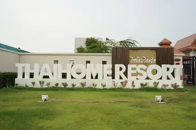 a sign that reads thatonga resort in front of a building at Thaihome Resort in Ban Bang Muang