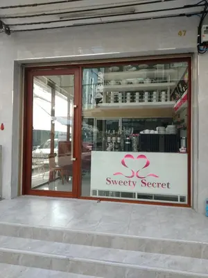 a store window with a synergy secret sign on it at Sweety Secret Guesthouse in Ban Tambon Bang Khae