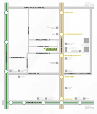 a map of the proposed changes to the melbourne tram line at Nue Z-Square Suan Luang Station - Cozy 2BR Condo, Pool&Gym, Near Suan Luang Station in Bangna