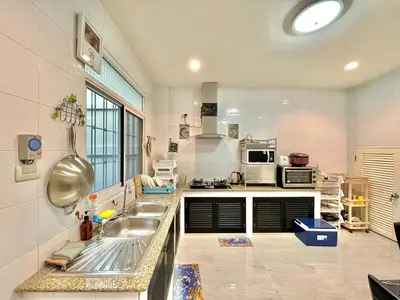 a kitchen with a sink and a counter top at S52 Near On nut BTS 300m*7-11 in Phra Khanong