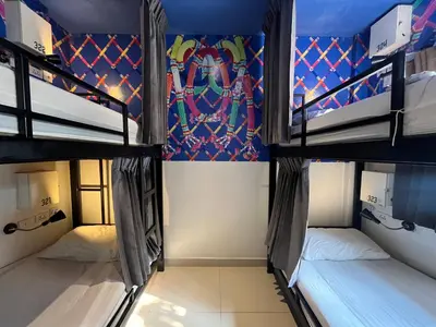 a group of bunk beds in a dorm room at Everyday Bangkok Hostel in Bangkok