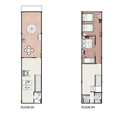 a floor plan of a condo with two elevations at Center at Bangrak in Bangkok