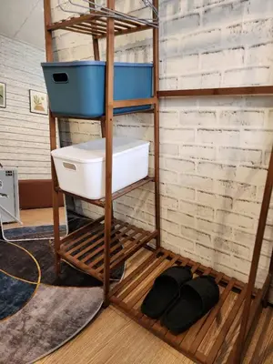 a sink on a shelf in a room at 207-Olan Place Homely room Free Wi-Fi and Near BTS line in Bangkok