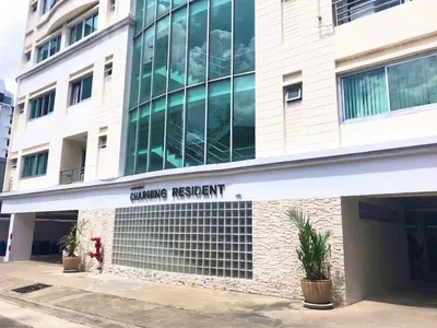 a building with a building research sign on it at Charming Resident Sukhumvit 22 in Bangkok