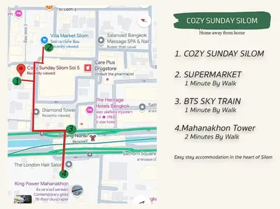 a map of the proposed changes to the subway system at Cozy studio room - 2 guests in the heart of Silom - 6B in Bang Rak