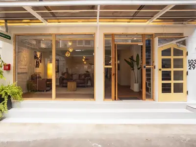 a glass extension to a house at Cozy studio for 3 guests in the heart of Silom - 3B in Bang Rak
