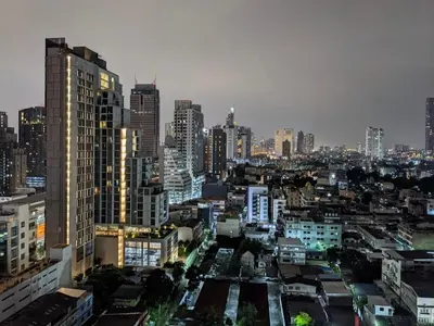 a view of a city at night with tall buildings at monthly and Annual condo in Bangkok
