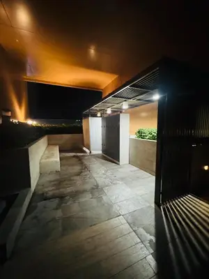 a dark room with a hallway with a bench and lights at 1 Bedroom Next to IKEA,Central Westgate46 in Ban Bang Krabu