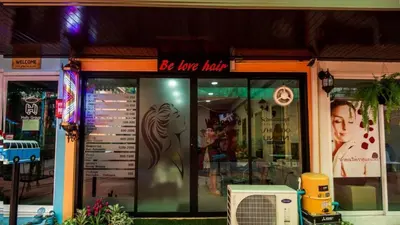 a store front with a sign that reads be have hair at BB Boutique Sathorn in Bangkok