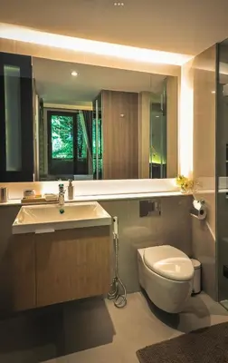 a bathroom with a toilet and a sink at Luxury condo right next to BTS Thonglor! in Bangkok