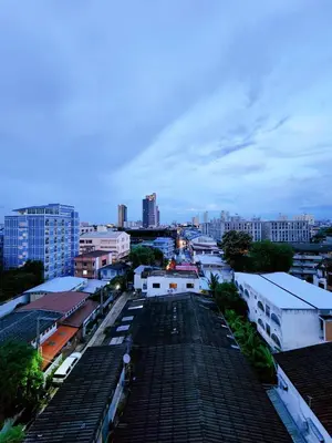 a view of a city street with buildings in the background at 803-STP Homely room Free Wi-Fi and Near BTS line in Bangkok