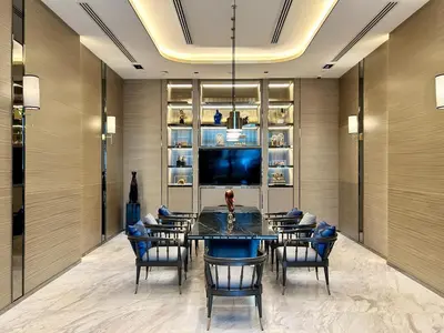 a dining room with a table and chairs at The Address Siam Luxury Two Bedrooms in Bangkok