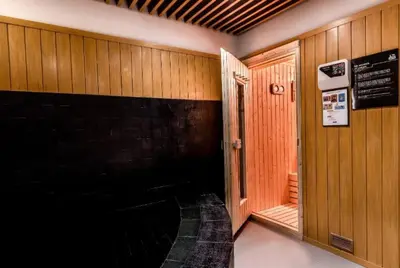 a dark room with a tunnel in a building at BTS Thonglor - Serene Japanese-style Haven, Onsen in Bangkok