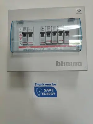 a machine with a sign that says thank you for save energy at Cozy Apartment Night Market and Shopping Mall at MRT Purple Line in Nonthaburi