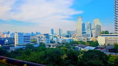 a view of a city with tall buildings at River View Bangkok in Bangkok