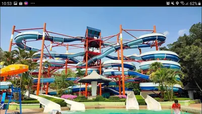 a large water park with a water slide at River View Bangkok in Bangkok