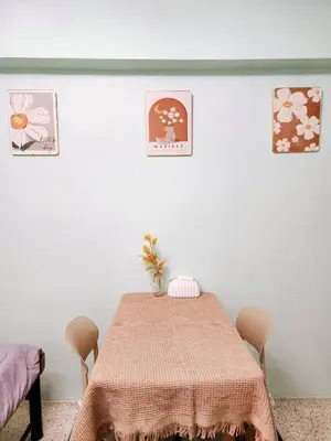 a dining room with a table with two chairs at 201-STP Homely room Free Wi-Fi and Near BTS in Sathani Bang Khen