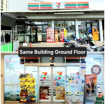 a store front with the words same building ground floor at River View 03 in Bangkok