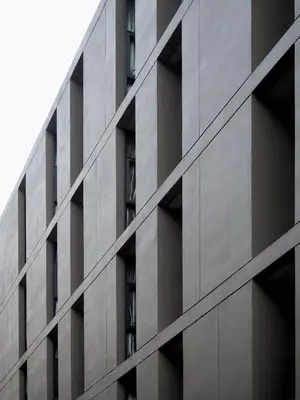 a black and white photo of the side of a building at Norma Hotel Sathorn in Bangkok