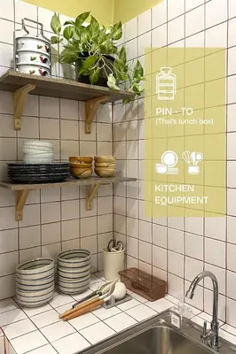 a kitchen counter with plates and pots and pans at BaanBaan - Cozy home 5pax, 5min BTS, Boat, old town explore in Bangkok