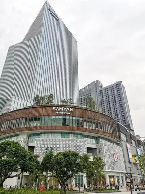 a large building with a samsung sign on it at 24 Apt in Bangkok