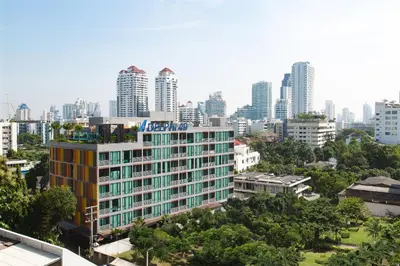 a view of a city skyline with tall buildings at Adelphi Forty-Nine in Bangkok