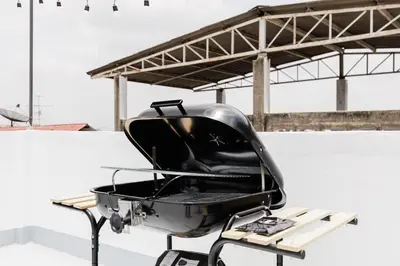 a grill sitting on top of a table at 72 House & Cafe in Phra Khanong
