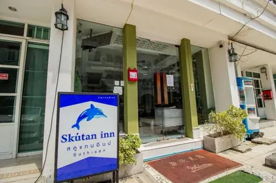 a sign in front of a building at Skutan-MTB Sutthisan in Bangkok