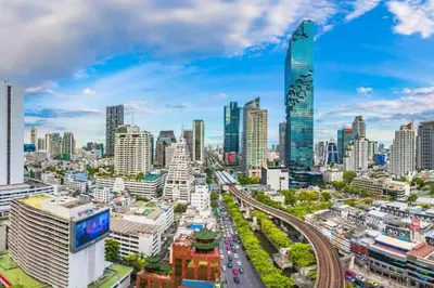 a cityscape of a city with skyscrapers at Zenith Place Huge 2BR Low-rise condo in Bangkok