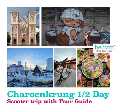 a collage of photos of a city with a collage of sights at Belivin'98 Sense of Pier Sathorn Residence in Bangkok