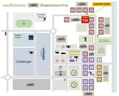 a screenshot of a cell phone screen with a map at KANYA Popular Condo in Ban Bang Phang