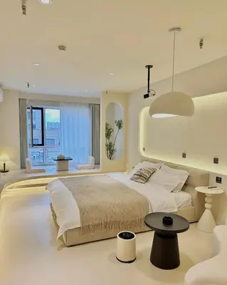 a large bedroom with a large bed and a window at Happy house in Bangkok