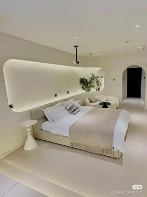 a white bedroom with a large bed in it at Happy house in Bangkok