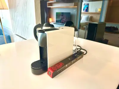 a blender sitting on top of a counter at Bright & Spacious Apartment in Bangkok