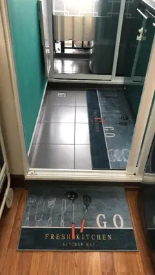 a glass door with a sign that says freshwater kitchen at White Turquoise -1 Bedroom Apartment- in Bangkok