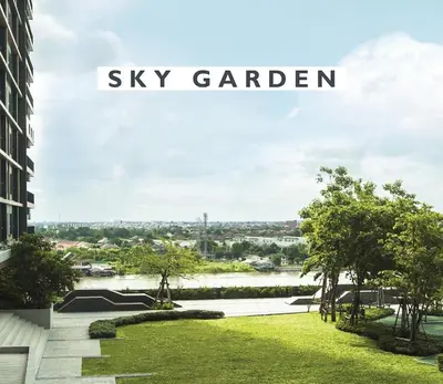 a view of the sky garden from a building at Luxury Riverside Condo, 3 SKY Pools , Close to MRT Train Station in Ban Sai Ma