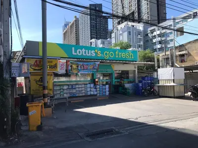 a store with a sign that reads toilets and go fresh at Gallery house 177-3min walk BTS near icon siam in Bangkok