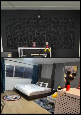 a lego room with a bed and a tv at IMPACT popular condo c5 แม่ตังค์ in Ban Bang Phang