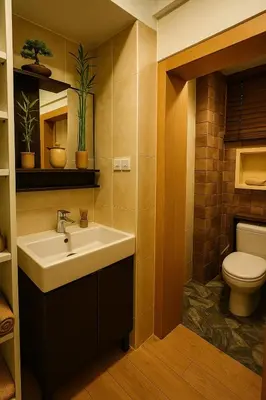 a bathroom with a sink and a toilet at Bangkok Japanese designed 3BR Home Ekkamai BTS in Bangkok
