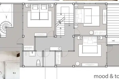 a drawing of a floor plan of a house at BTS Asoke 6bedroom townhouse in Bang Kapi