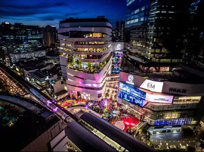 a view of a city at night with lights at 2 Bed 2 Bath Phrom Phong BTS in Bangkok