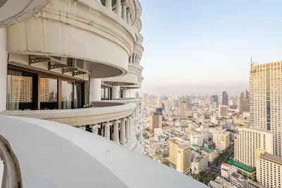 a view of the city from the top of a building at Bangrak HANGOVER 2 Central River Station in Bangkok